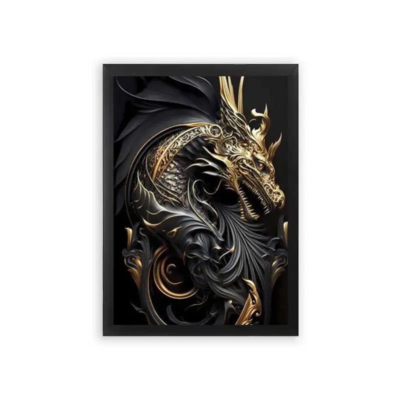 The Dragon's Lure Framed Poster Black Premium Wood