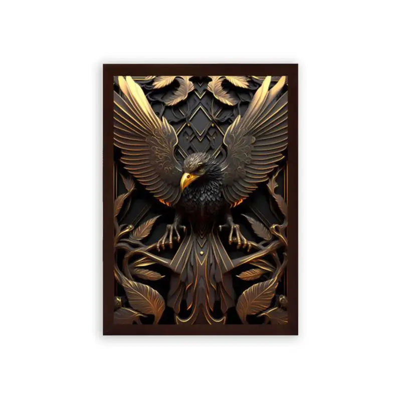 Eagle's Soaring Spirit Framed Poster Brown Premium Wood