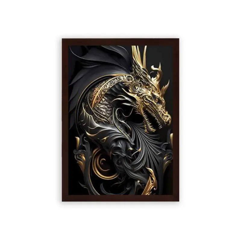 The Dragon's Lure Framed Poster Brown Premium Wood