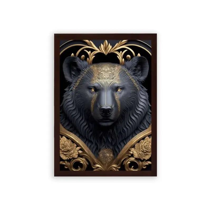 The Imperial Bear Framed Poster Brown Premium Wood