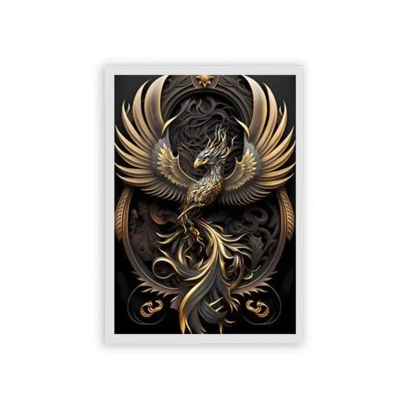 The Phoenix Eternal Rebirth Framed Poster White Hard Fiber