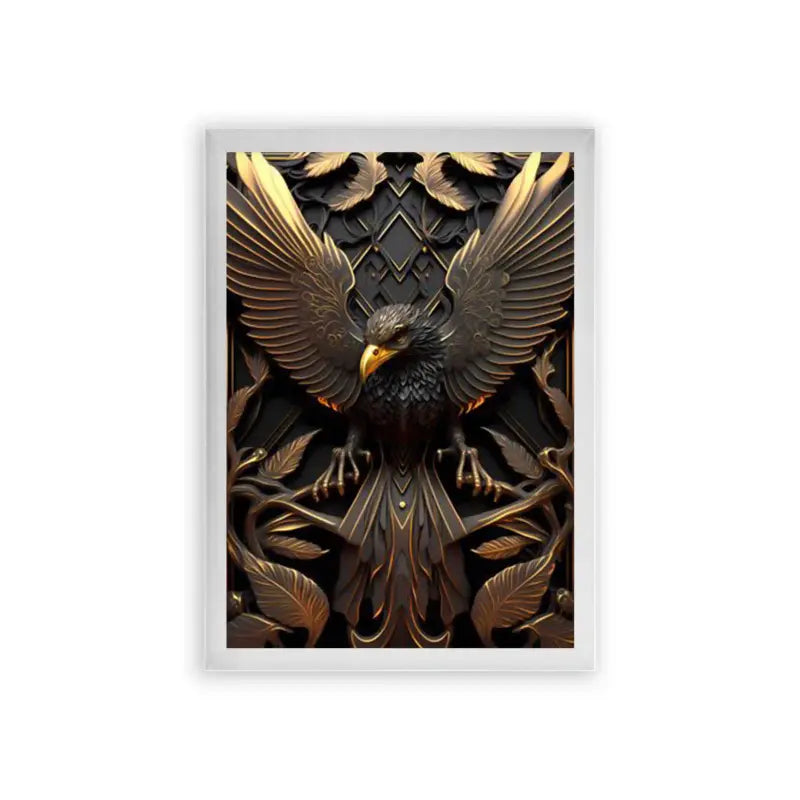 Eagle's Soaring Spirit Framed Poster White Premium Wood