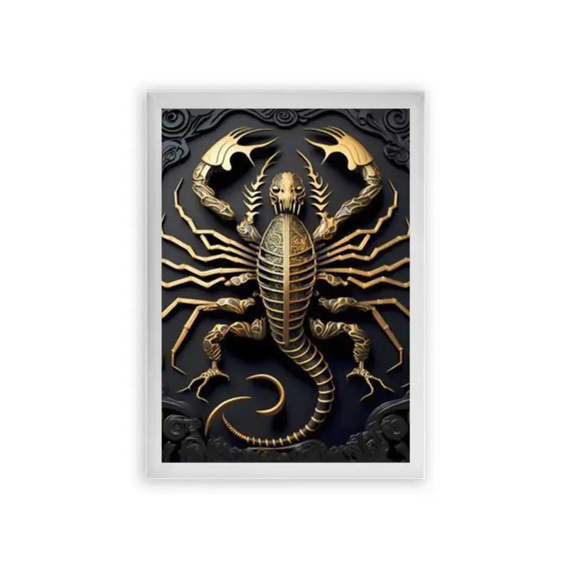 Scorpion's Golden Stinger Framed Poster White Premium Wood