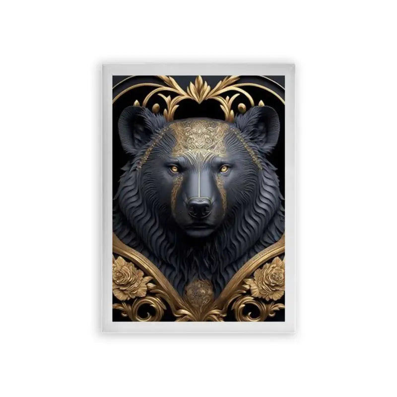 The Imperial Bear Framed Poster White Premium Wood