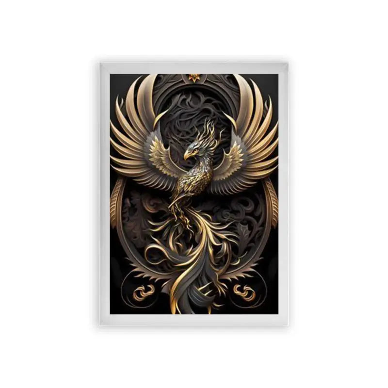 The Phoenix Eternal Rebirth Framed Poster White Premium Wood