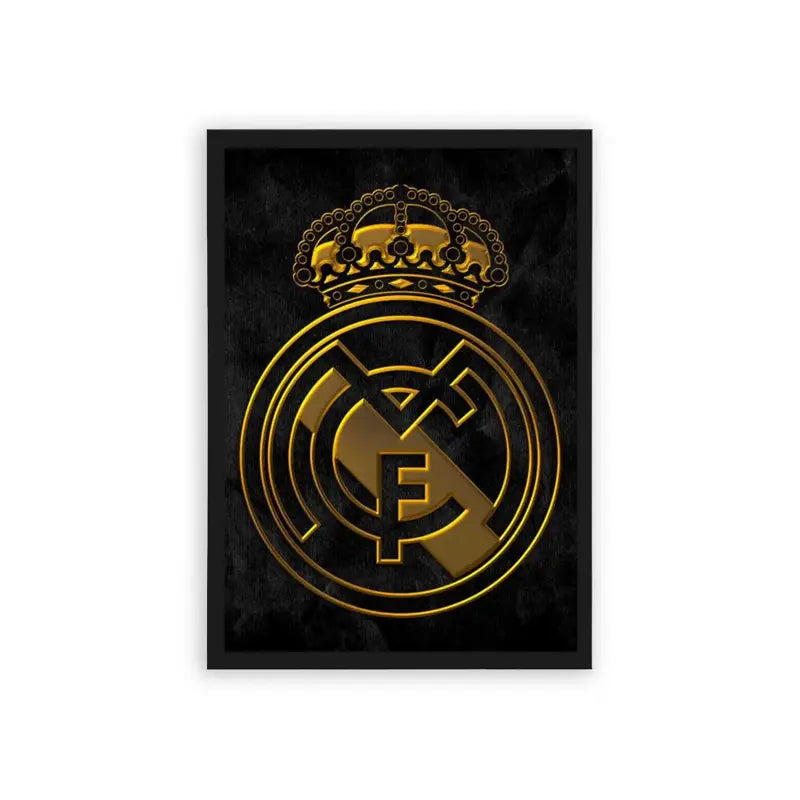 Real Madrid 'The Golden Crown' Framed Poster Black Hard Fiber