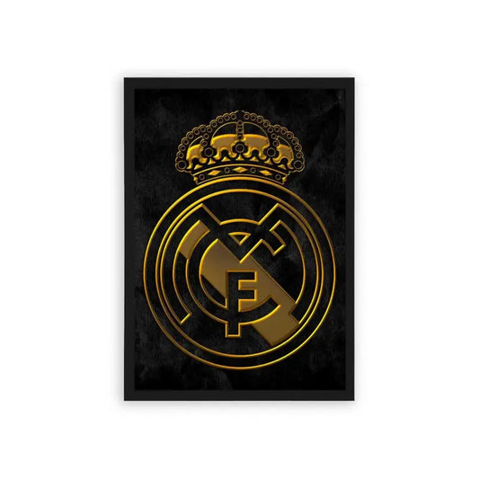 Real Madrid 'The Golden Crown' Framed Poster Black Hard Fiber