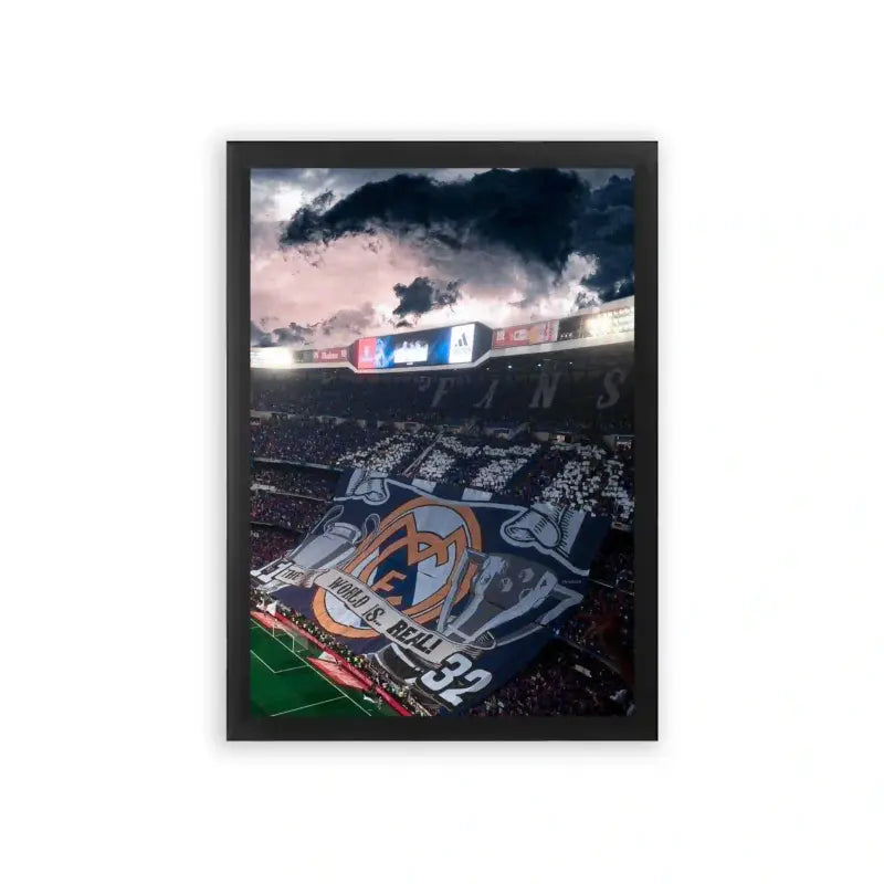 Real Madrid 'Kings of the Pitch' Framed Poster Black Premium Wood