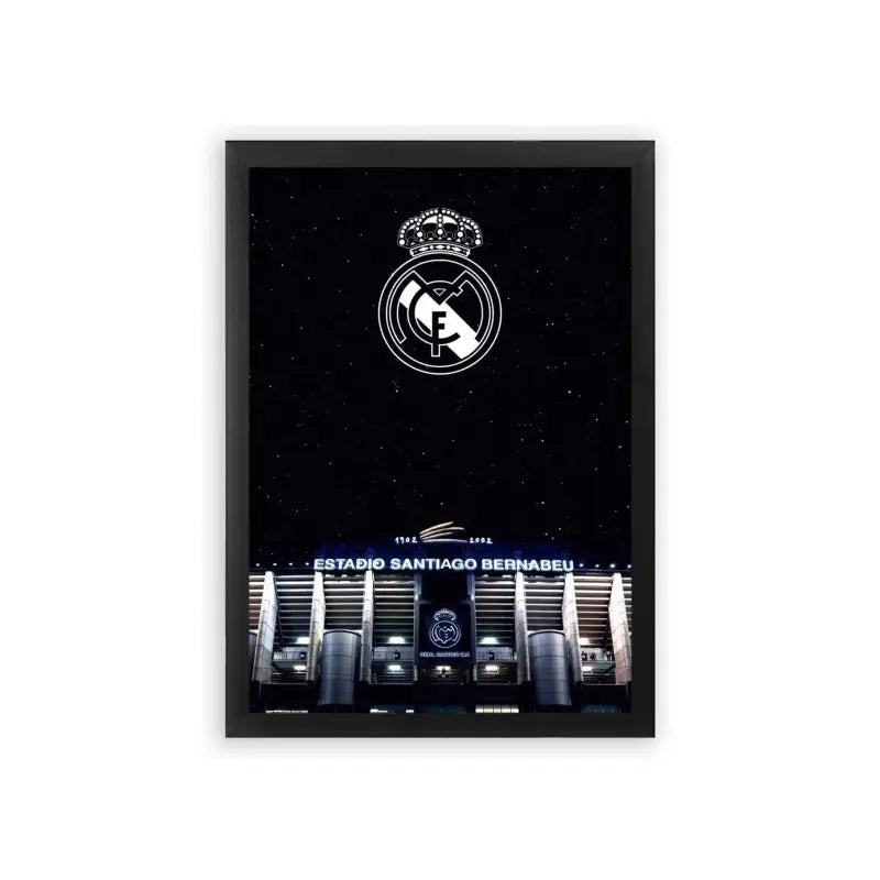 Real Madrid 'Midnight Majesty' Framed Poster Black Premium Wood