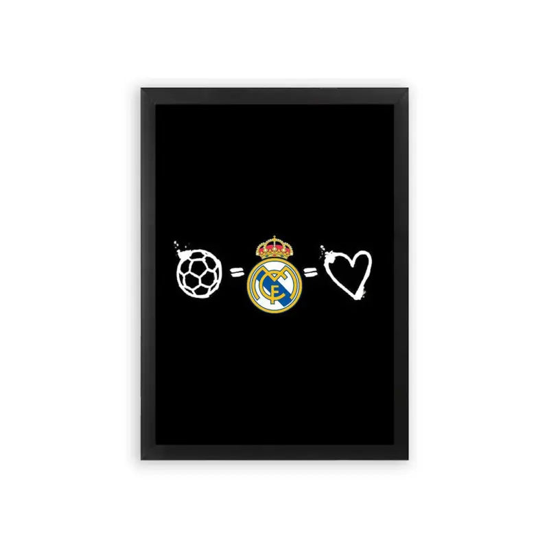 Real Madrid 'The Heart of Madrid' Framed Poster Black Premium Wood