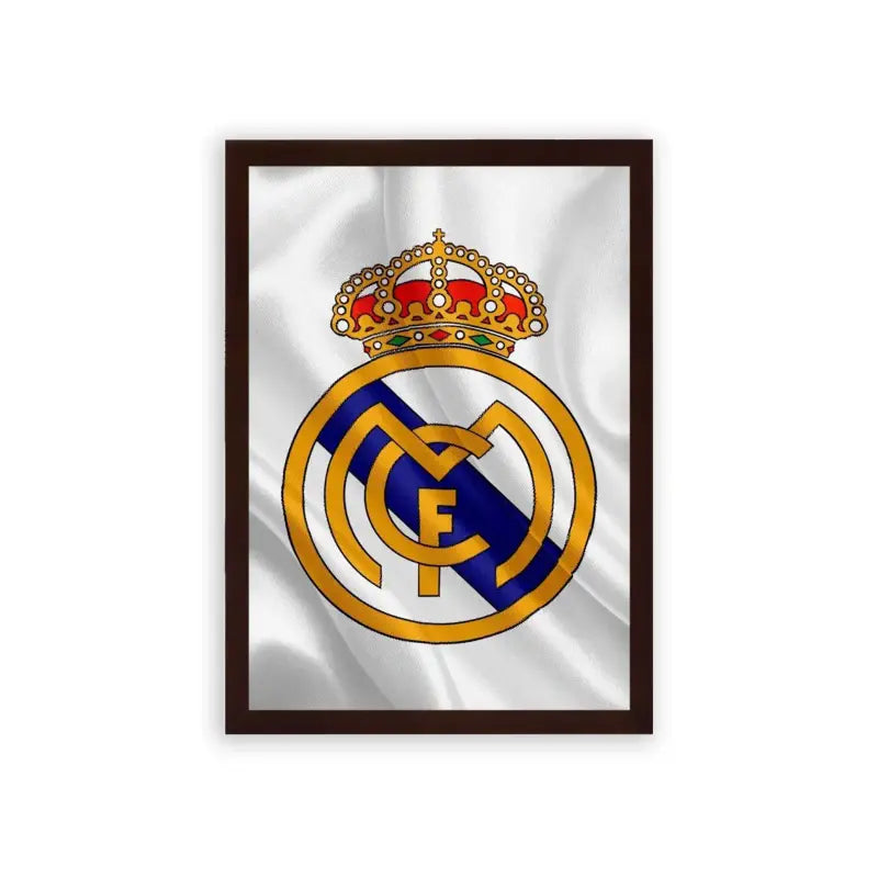 Real Madrid 'Football Royalty' Framed Poster Brown Premium Wood