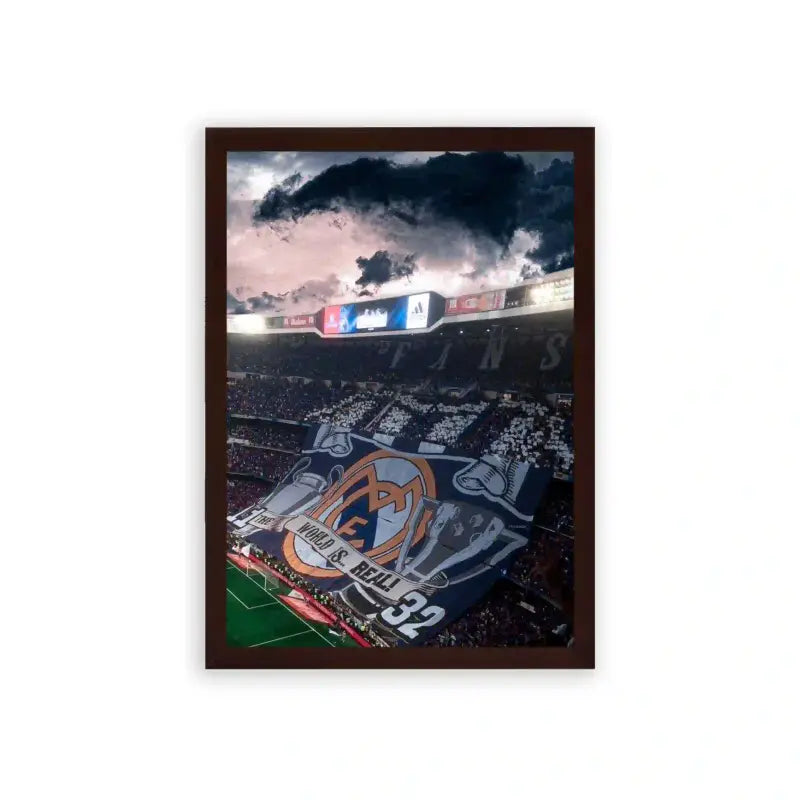 Real Madrid 'Kings of the Pitch' Framed Poster Brown Premium Wood