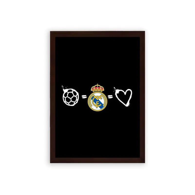 Real Madrid 'The Heart of Madrid' Framed Poster Brown Premium Wood