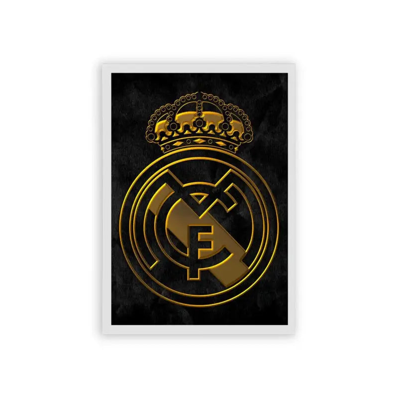 Real Madrid 'The Golden Crown' Framed Poster White Hard Fiber