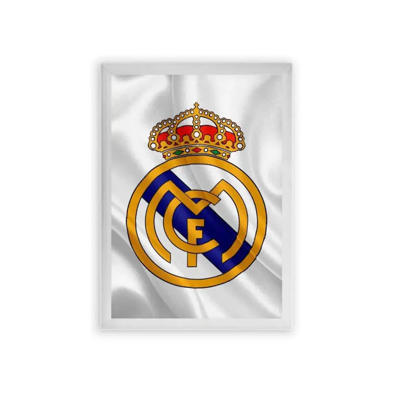 Real Madrid 'Football Royalty' Framed Poster White Premium Wood