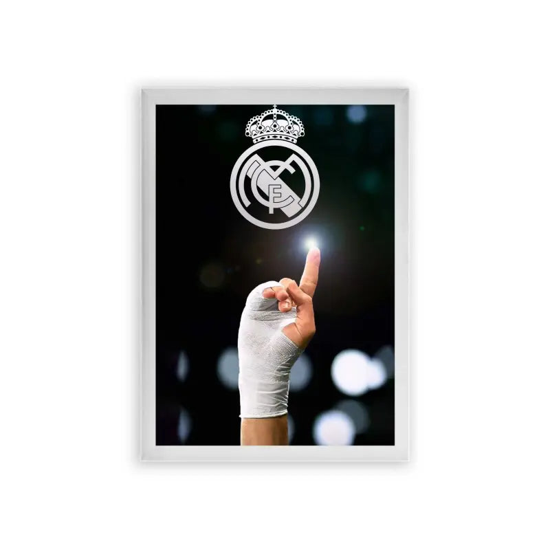 Real Madrid 'Grasping Victory' Framed Poster White Premium Wood