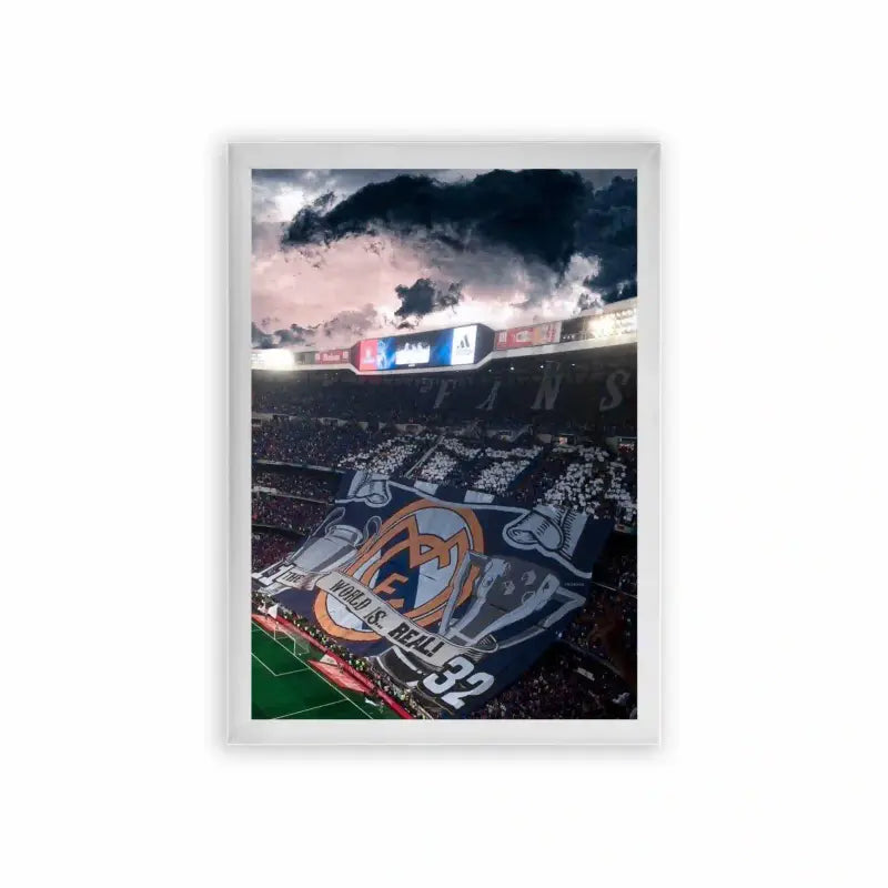 Real Madrid 'Kings of the Pitch' Framed Poster White Premium Wood