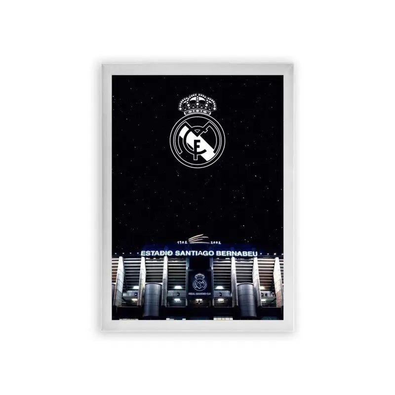 Real Madrid 'Midnight Majesty' Framed Poster White Premium Wood