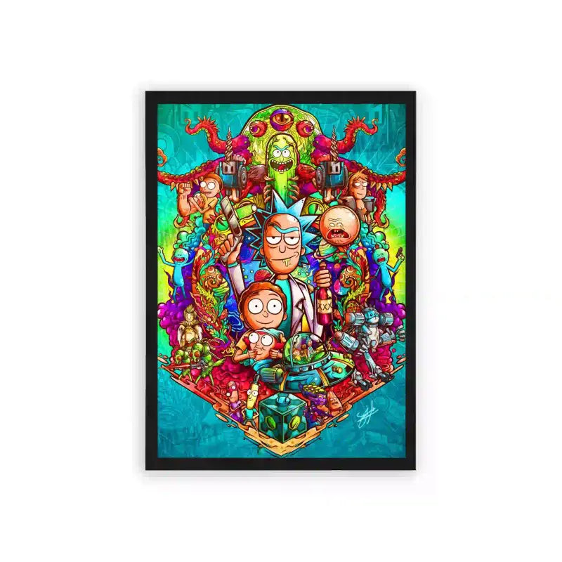 Rick & Morty 'Galactic Oddities' Framed Poster Black Hard Fiber