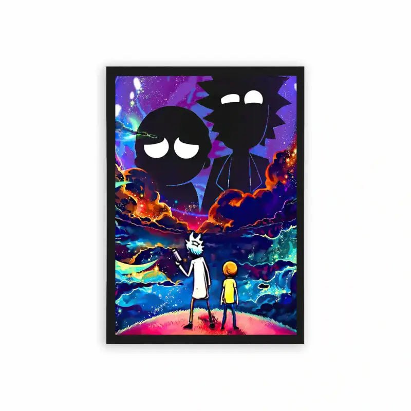 Rick & Morty 'The Enigmatic Duo' Framed Poster Black Hard Fiber