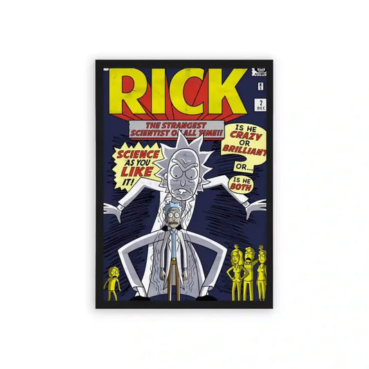 Rick & Morty 'The Strangest Scientist Of All Time' Framed Poster Black Hard Fiber