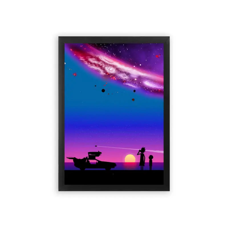 Rick & Morty 'Galactic Scenery' Framed Poster Black Premium Wood