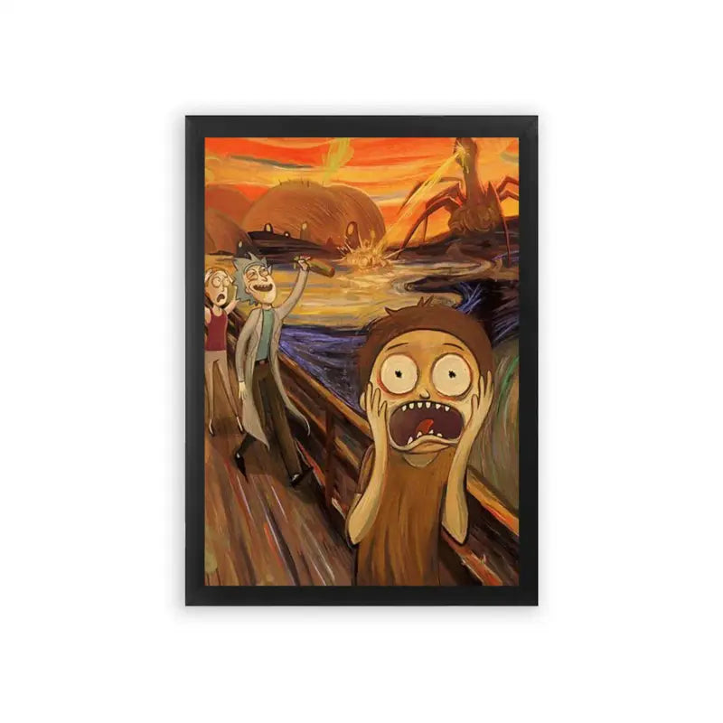 Rick & Morty 'Interdimensional Scream' Framed Poster Black Premium Wood