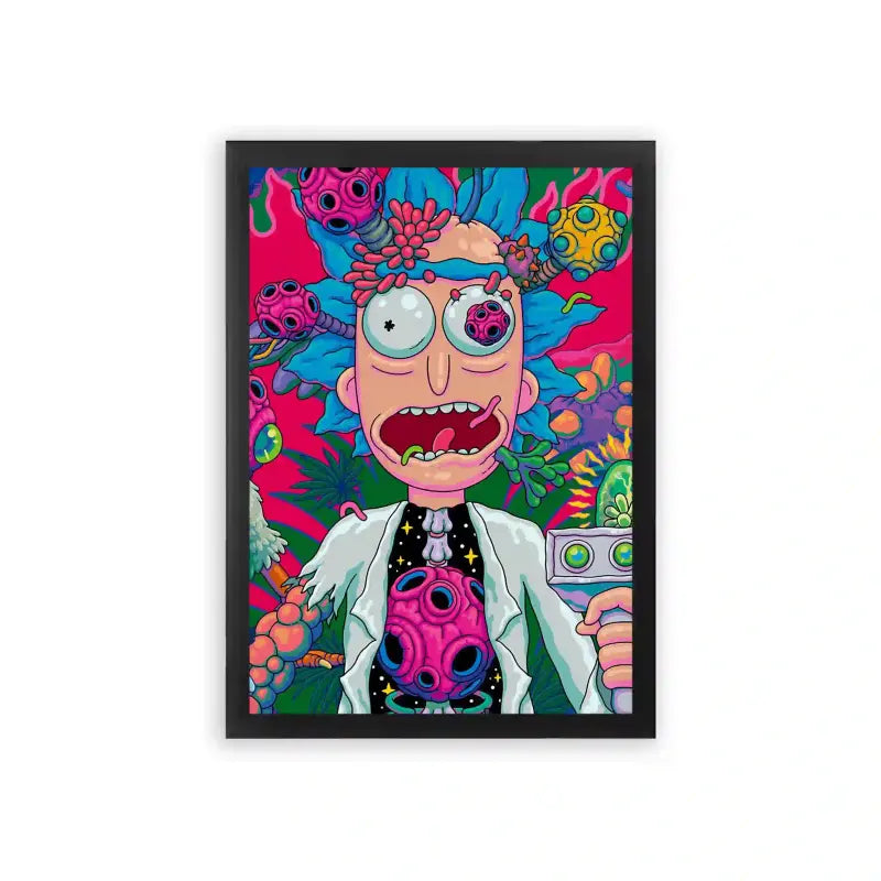 Rick & Morty 'Intergalactic Insanity' Framed Poster Black Premium Wood