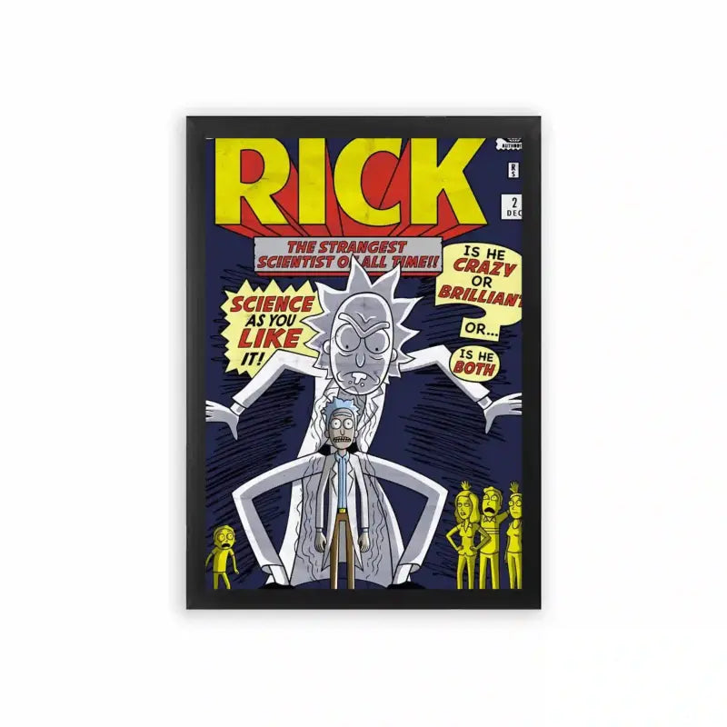 Rick & Morty 'The Strangest Scientist Of All Time' Framed Poster Black Premium Wood