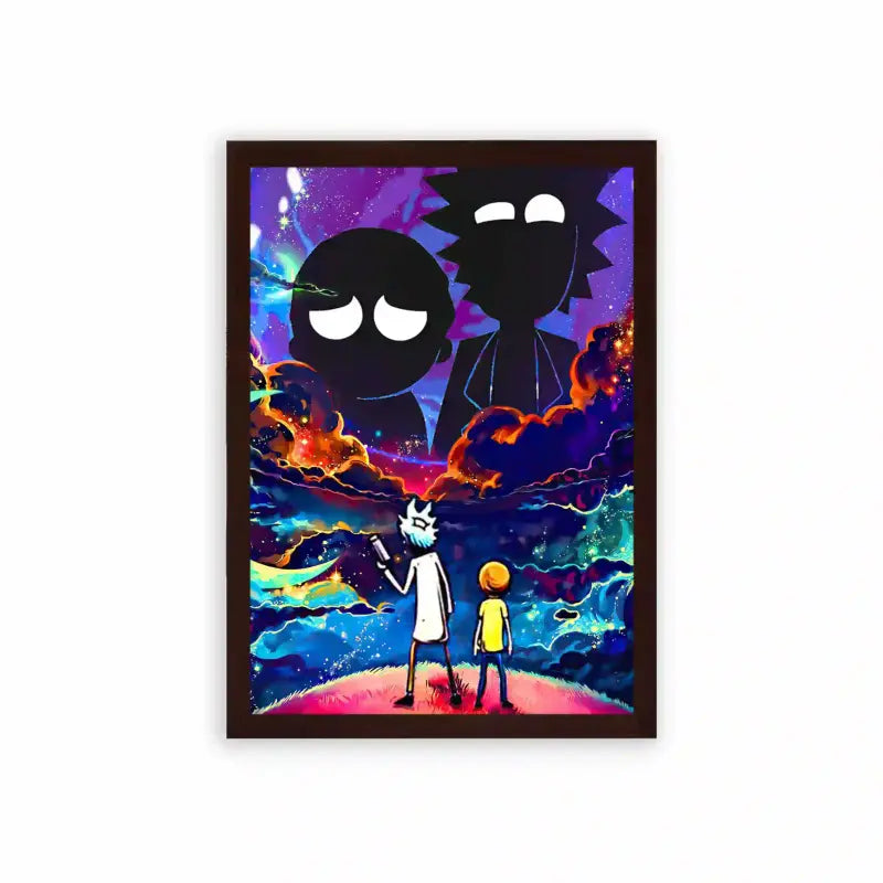 Rick & Morty 'The Enigmatic Duo' Framed Poster Brown Premium Wood