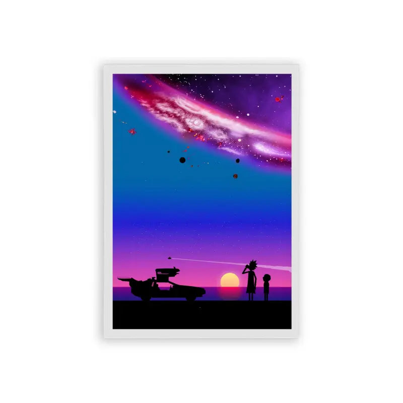 Rick & Morty 'Galactic Scenery' Framed Poster White Hard Fiber