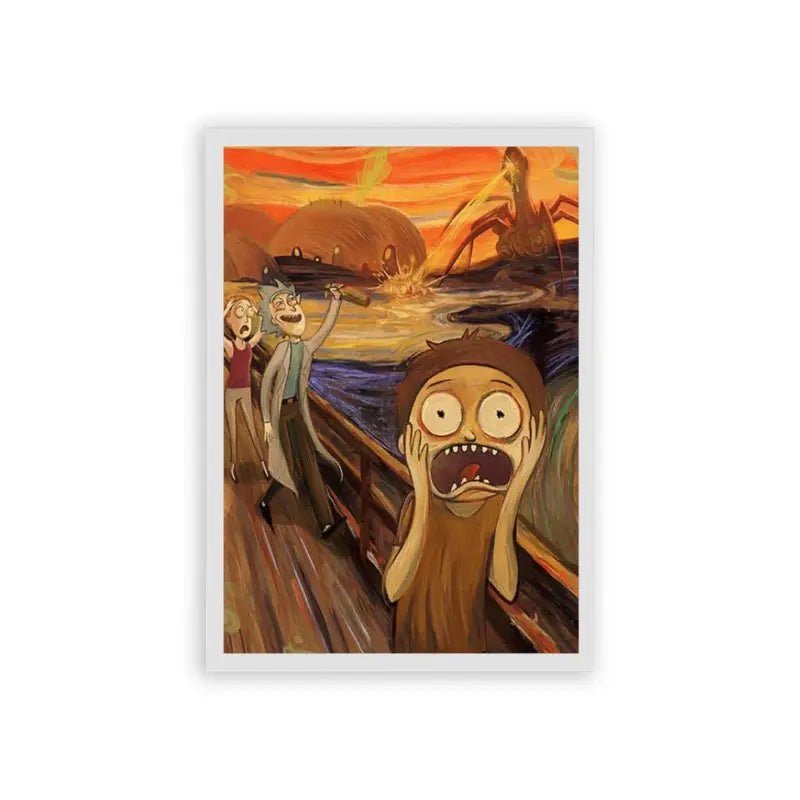 Rick & Morty 'Interdimensional Scream' Framed Poster White Hard Fiber