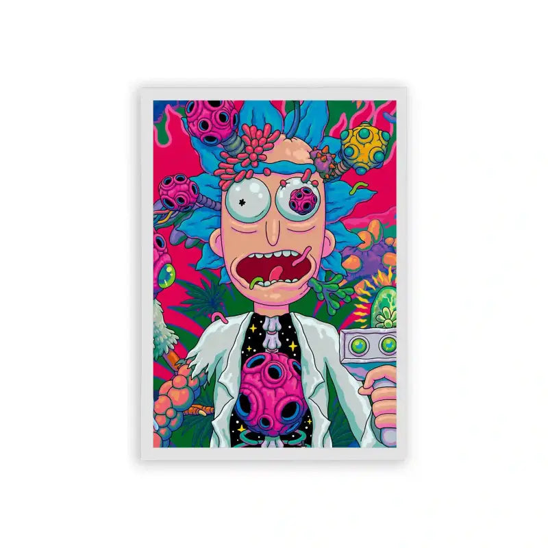 Rick & Morty 'Intergalactic Insanity' Framed Poster White Hard Fiber