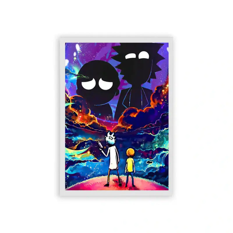 Rick & Morty 'The Enigmatic Duo' Framed Poster White Hard Fiber