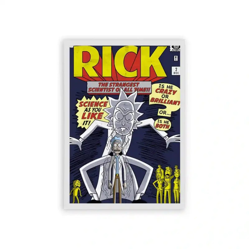 Rick & Morty 'The Strangest Scientist Of All Time' Framed Poster White Hard Fiber