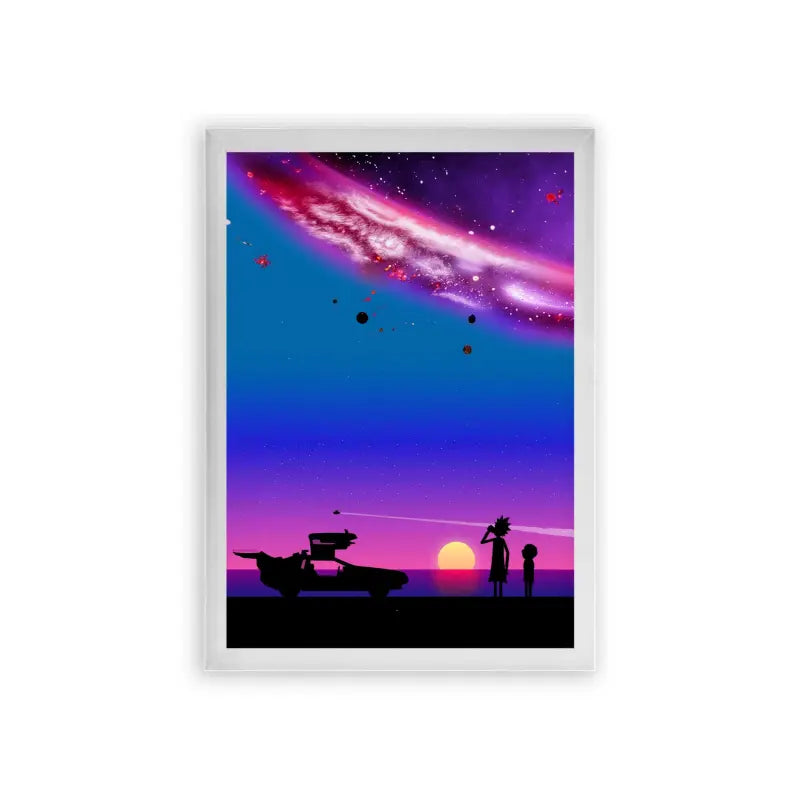 Rick & Morty 'Galactic Scenery' Framed Poster White Premium Wood