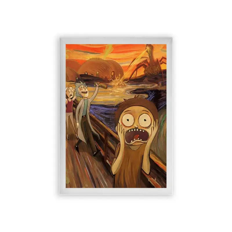 Rick & Morty 'Interdimensional Scream' Framed Poster White Premium Wood