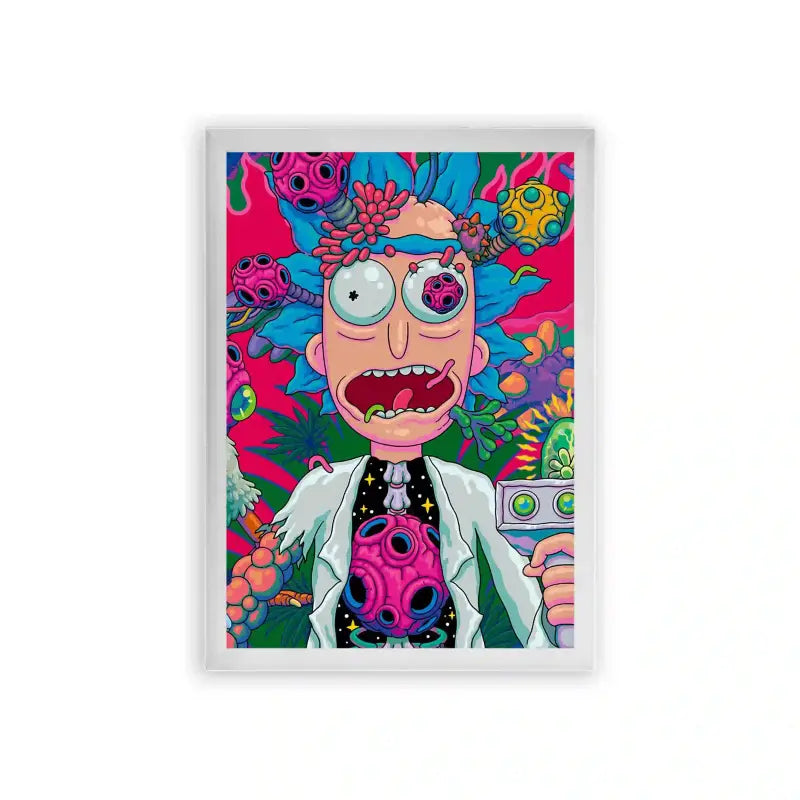 Rick & Morty 'Intergalactic Insanity' Framed Poster White Premium Wood