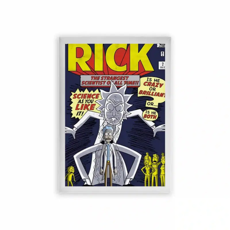 Rick & Morty 'The Strangest Scientist Of All Time' Framed Poster White Premium Wood