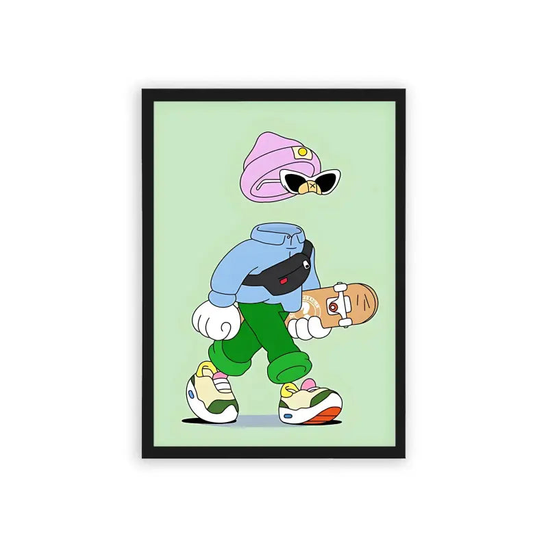 Skate 'Cool Kicks' Framed Poster Black Hard Fiber