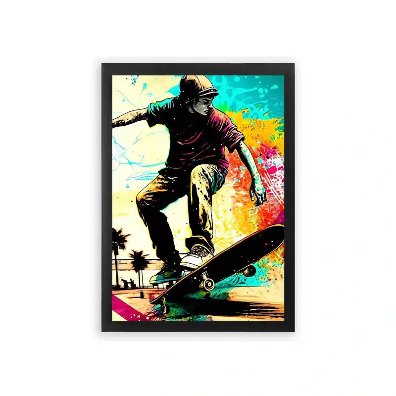 Skate 'Skater's Palette' Framed Poster Black Premium Wood