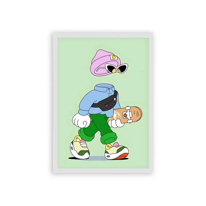 Skate 'Cool Kicks' Framed Poster White Hard Fiber