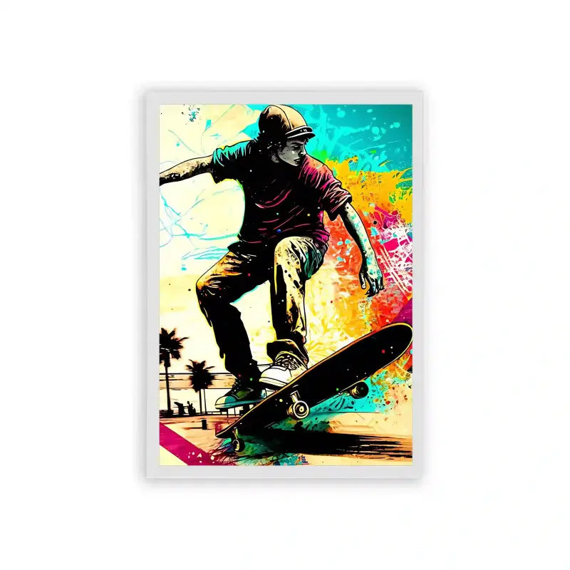 Skate 'Skater's Palette' Framed Poster White Hard Fiber