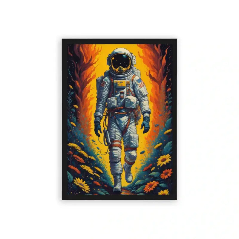 Astronaut 'Celestial Nomad' Framed Poster Black Hard Fiber