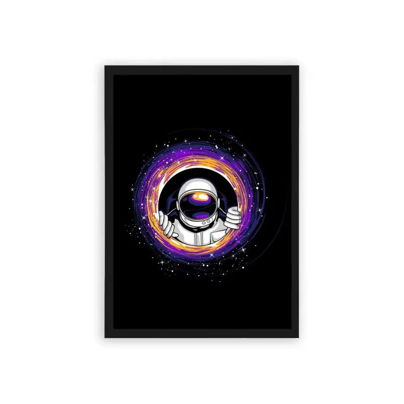 Astronaut 'Galactic Gateway' Framed Poster Black Hard Fiber