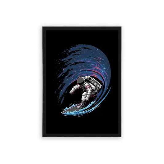 Astronaut 'Intergalactic Skater' Framed Poster Black Hard Fiber