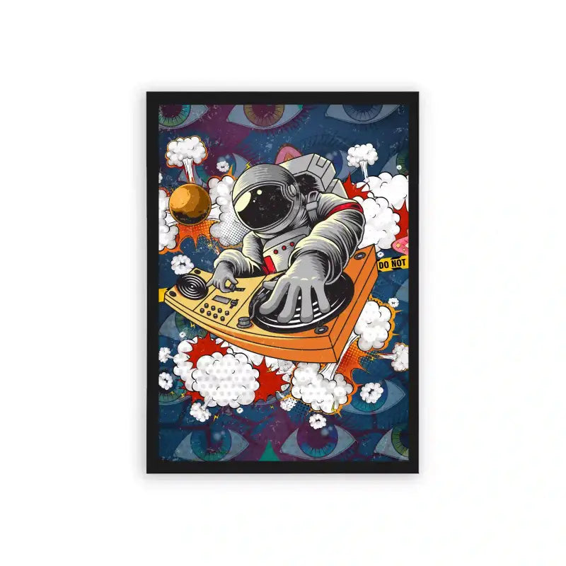 Astronaut 'Moonwalk Mix' Framed Poster Black Hard Fiber