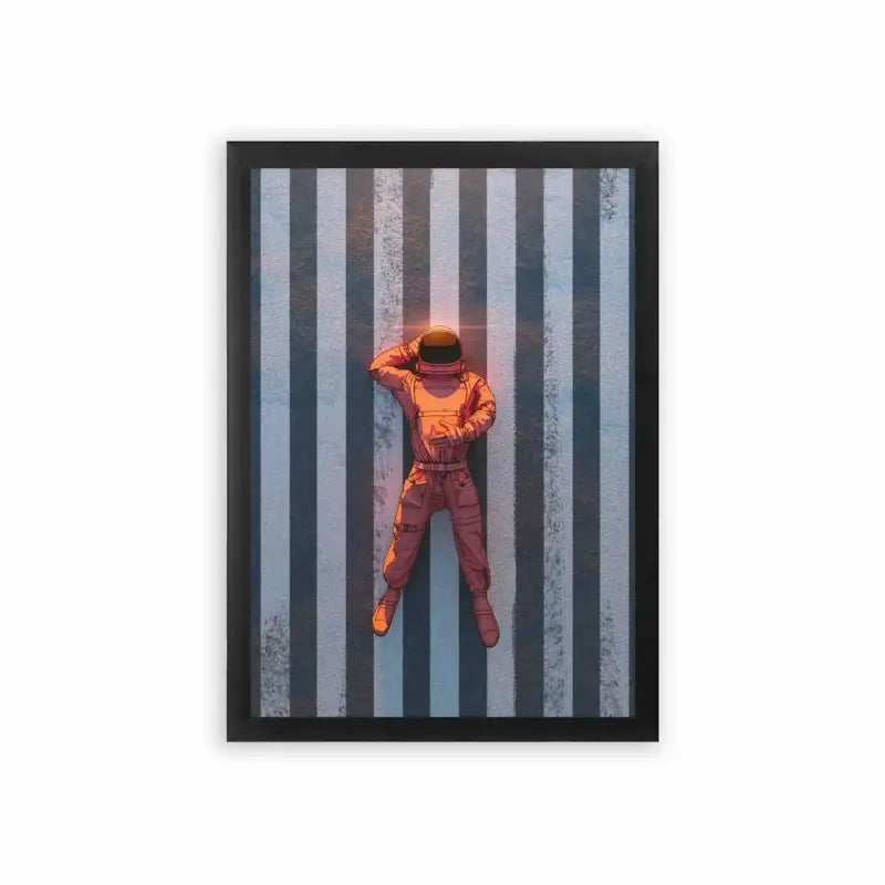 Astronaut 'Voyager' Framed Poster Black Premium Wood