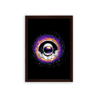 Astronaut 'Galactic Gateway' Framed Poster Brown Premium Wood