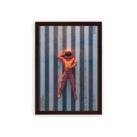 Astronaut 'Voyager' Framed Poster Brown Premium Wood